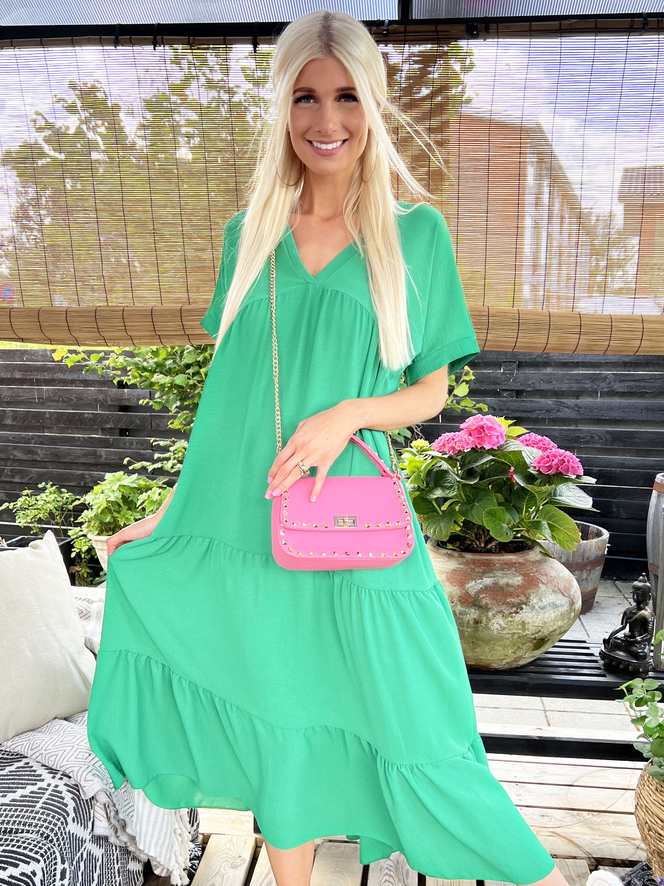 Branka - Lang kjole med v-udskæring